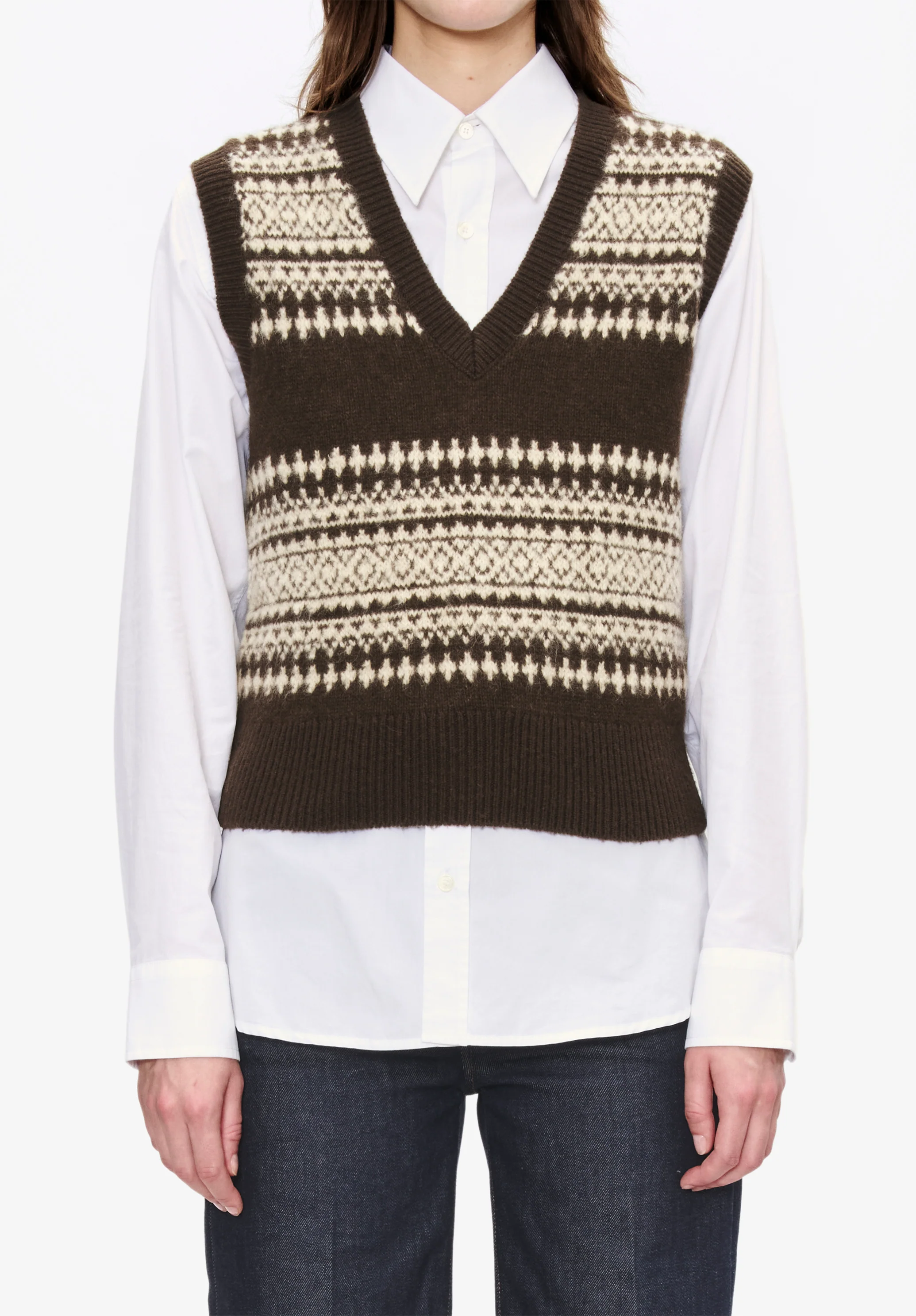 Jacquard sleeveless sweater - Image 4