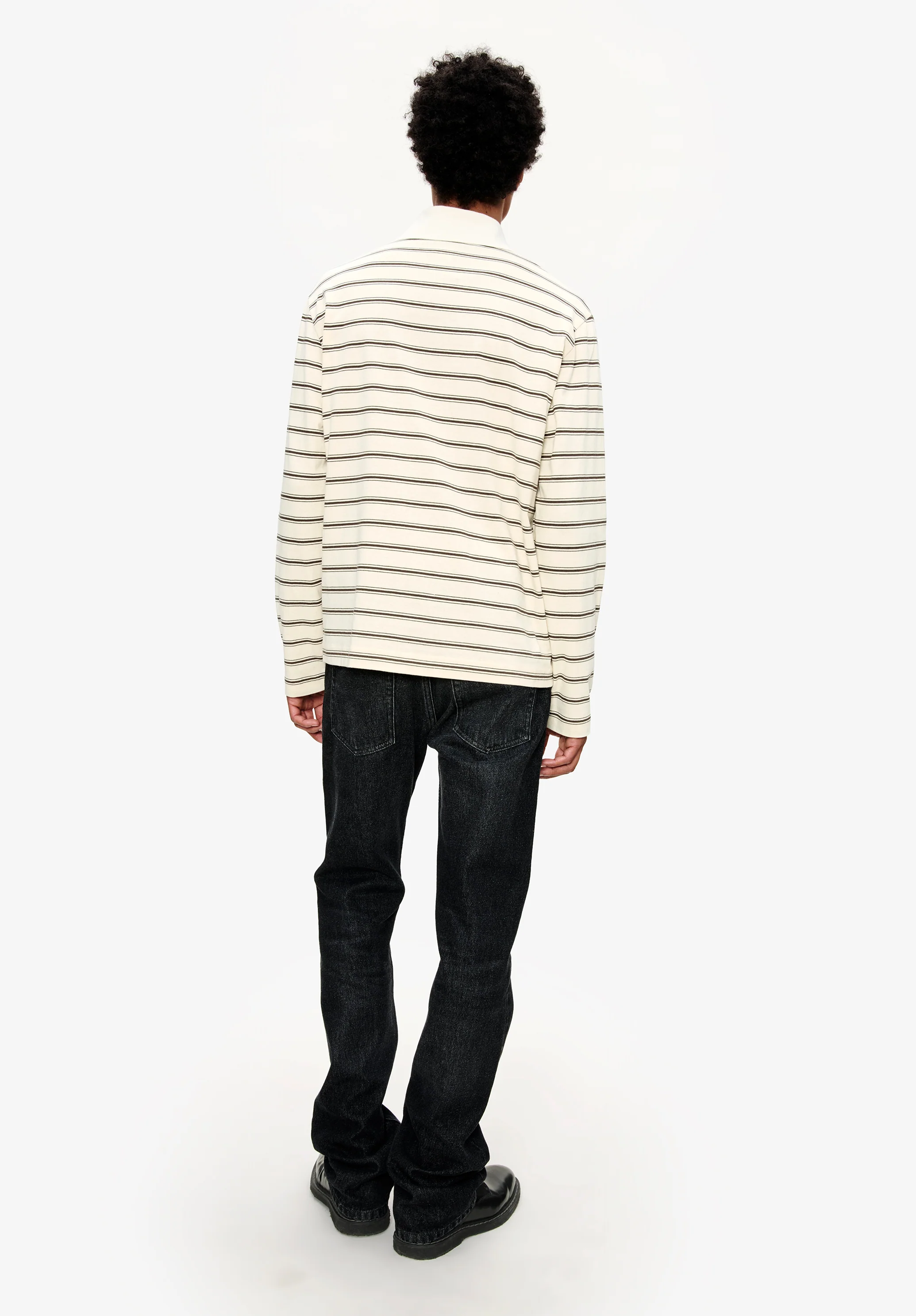 Long-sleeve striped polo shirt - Image 3