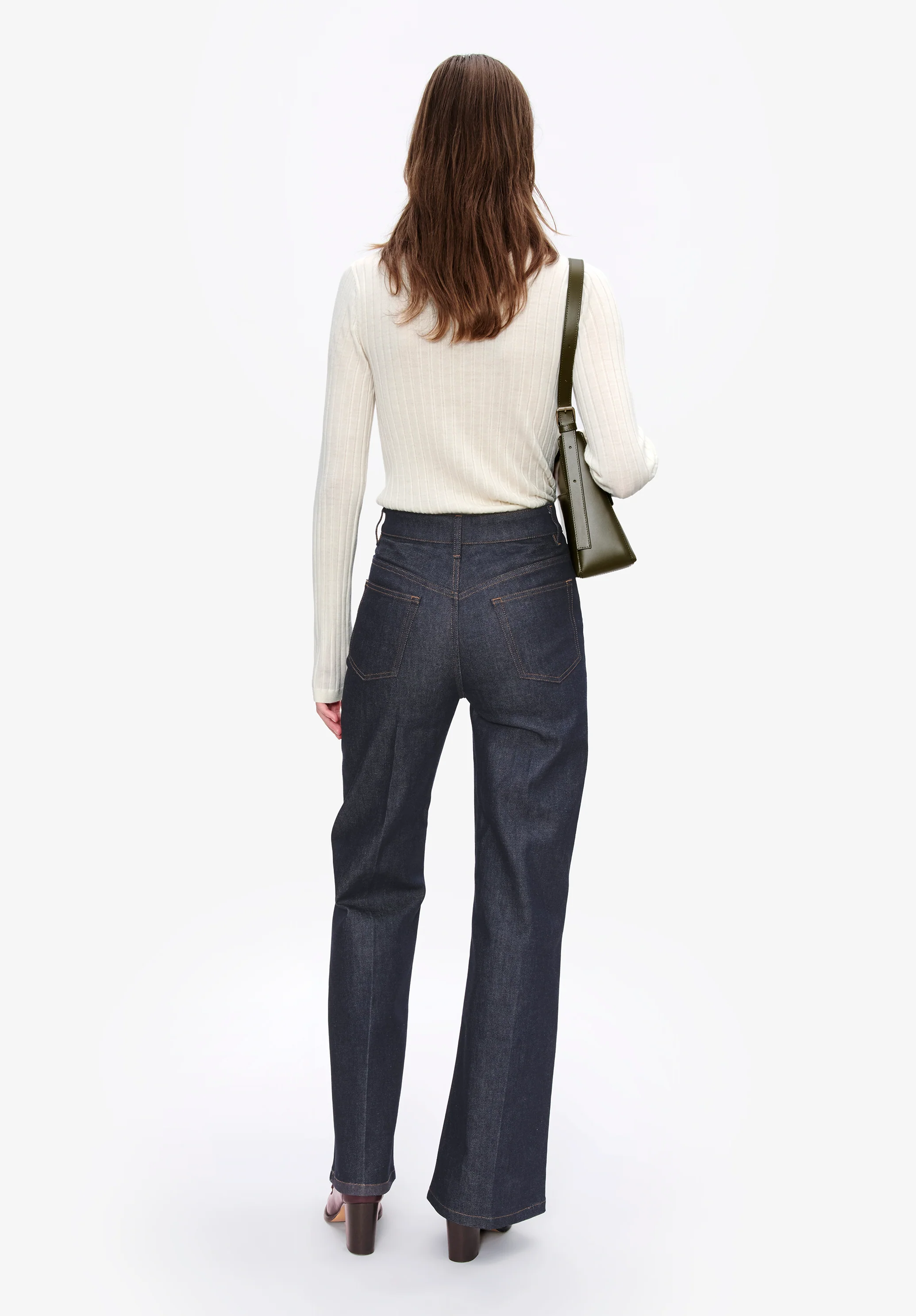 Narrow-rib sweater with polo shirt collar - Image 3