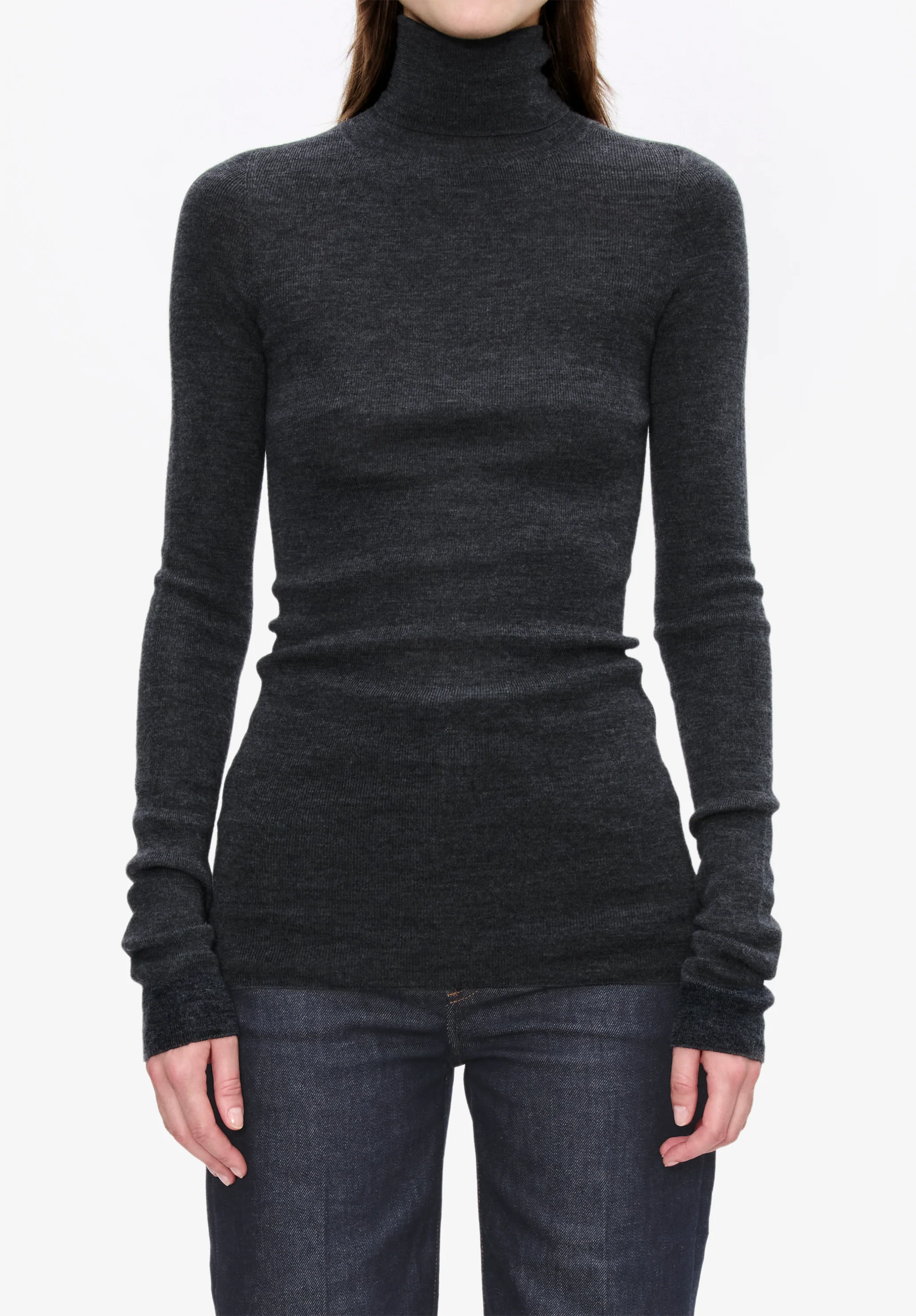 Narrow-rib polo neck sweater - Image 4