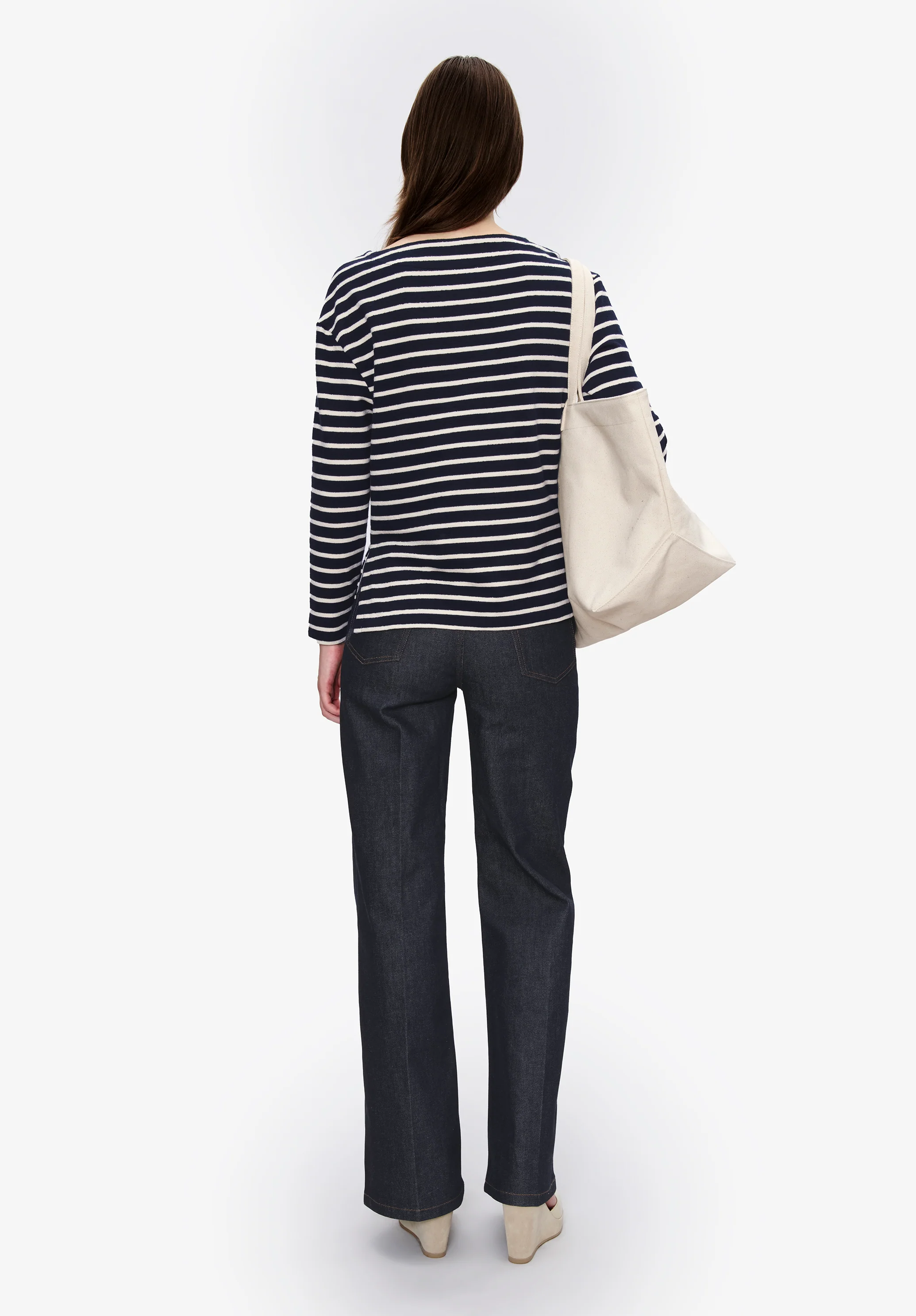 Striped top with three-quarter sleeves - Image 3